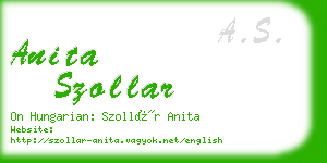 anita szollar business card